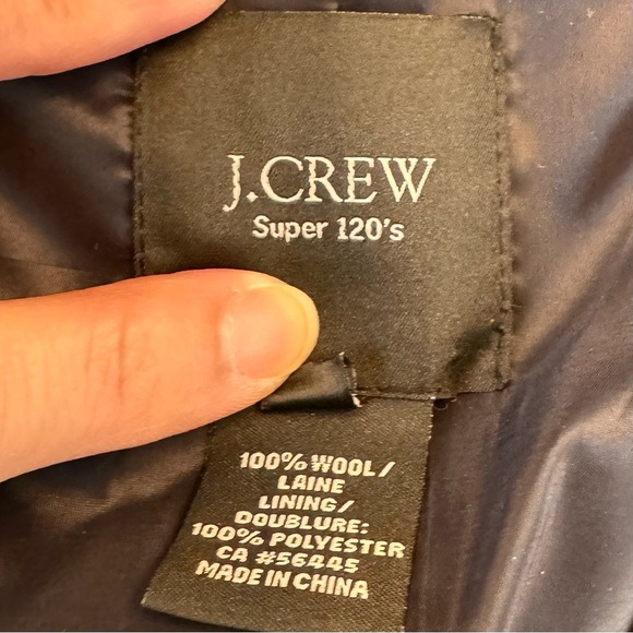 J Crew Super 120’s Blazer Suit Jacket 10T 10 Tall Black Pinstriped 2 Button Wool - Picture 8 of 11